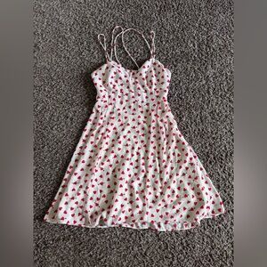Express White and Red Heart Mini Dress